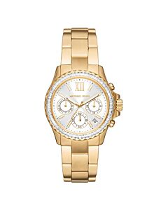 Women's Everest Chronograph Stainless Steel White Dial Watch