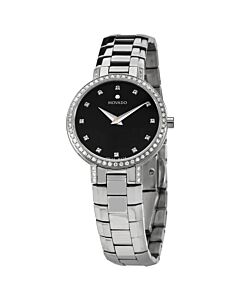 Women's Faceto Stainless Steel Black Dial Watch