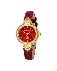 Women's Fashion Watch Leather Red Dial Watch