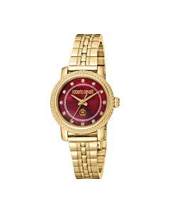 Women's Fashion Watch Stainless Steel Red Dial Watch