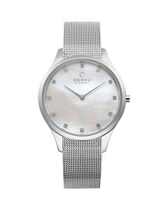 Women's Fin Stainless Steel Mother of Pearl Dial Watch