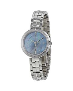 Women's Flamingo Stainless Steel Blue Mother of Pearl Dial