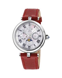 Women's Florence Leather Mother of Pearl Dial Watch