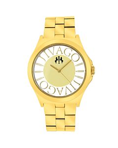 Women's Fun Stainless Steel Gold Dial Watch