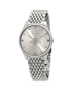 Women's G-Timeless Stainless Steel Silver (Slim Bee) Dial Watch