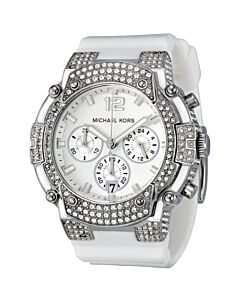 Women's Gemma Chronograph Silicone Silver Dial Watch