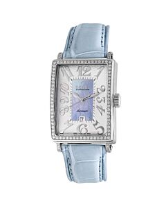 Women's Glamour Calfskin Leather blue Dial Watch