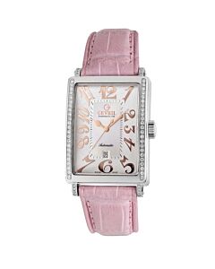 Women's Glamour Calfskin Leather pink Dial Watch