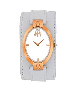Women's Good Luck Leather Cuff White Dial Watch