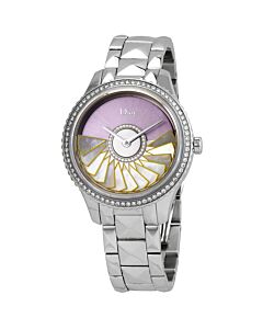 Women's Grand Bal Plisse Soleil Stainless Steel Pink Galvanic Mother of Pearl (Diamond-set) (Yello Dial Watch