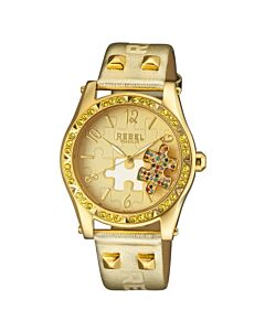 Women's Gravesend Leather Gold Dial Watch