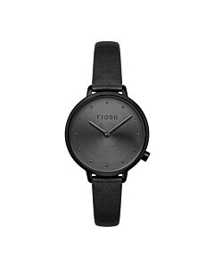 Women's Gyda Leather Black Dial Watch