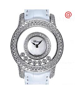 Women's Happy Diamonds Leather Mother of Pearl Dial Watch
