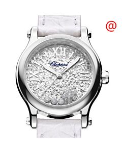 Women's Happy Snowflakes Alligator Silver/Floating/ Diamonds Dial Watch