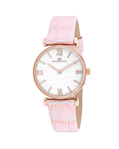 Women's Harmony Leather Mother of Pearl Dial Watch