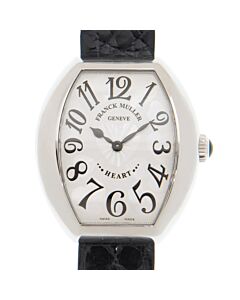 Women's Heart Leather Silver-tone Dial