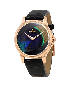 Women's Heritage Leather Peacock Detailing Dial Watch