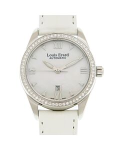 Women's Heritage Leather White Dial Watch