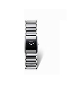Women's Integral Stainless Steel Black Dial Watch