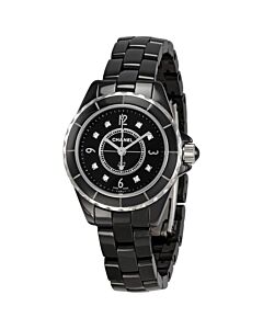 Women's J12 Black Ceramic Black Dial Watch