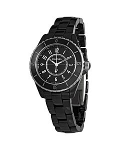 Women's J12 Ceramic Black Lacquered Dial Watch
