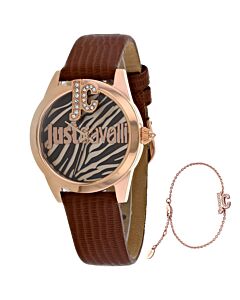 Women's Just Trama Stainless Steel Brown Dial Watch