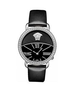 Women's Krios Genuine Leather Black Dial Watch
