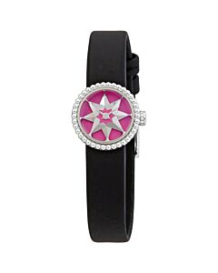 Women's La D De Dior Satin Fluo Pink Lacquer (Mobile Wind Rose) Dial Watch