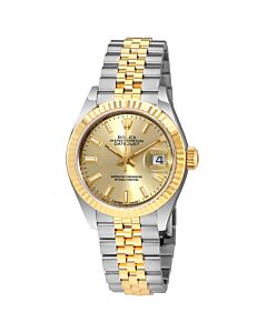 Women's Lady Datejust Stainless Steel and 18kt Yellow Gold Rolex Jubilee Champagne Dial Watch