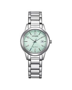Women's Lady Stainless Steel Green Dial Watch
