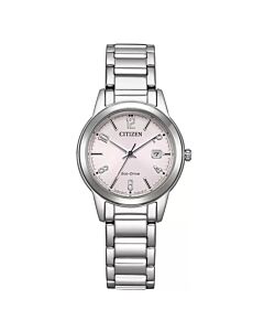 Women's Lady Stainless Steel Pink Dial Watch