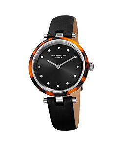 Women's Leather Black Dial