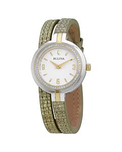 Women's Leather (Double Wrap) Silver Dial Watch