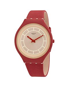 Women's Leather Gold Dial Watch