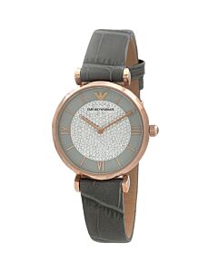 Women's Leather Gray Dial Watch