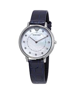 Women's Leather Mother of Pearl Dial Watch