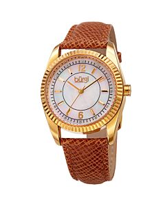 Women's Brown Genuine Leather White Dial
