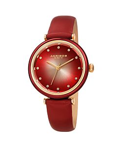 Women's Leather Red Dial