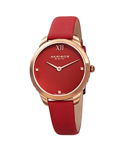 Women's Leather Red Dial