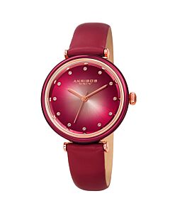 Women's Leather Pink Dial
