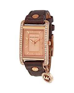 Women's Leather Rose Gold Dial Watch