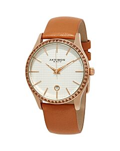 Women's Tangerine Leather Silver-tone Dial