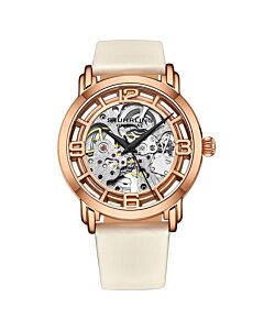 Women's Legacy Leather Rose Gold (Skeletonized) Dial Watch