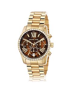 Women's Lexington Chronograph Stainless Steel Brown Dial Watch
