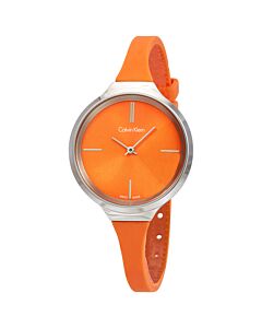 Women's Lively Rubber Orange Dial Watch