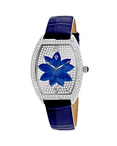 Women's Lotus Leather Blue Dial Watch