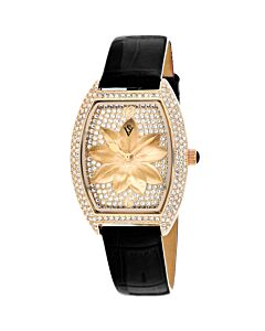 Women's Lotus Leather Rose Gold-tone Dial Watch