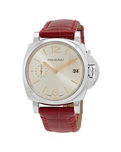 Women's Luminor Due Leather Ivory Dial Watch