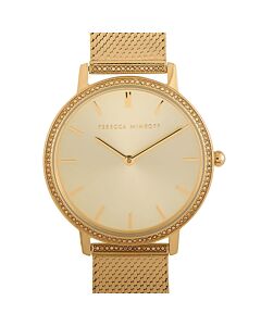 Women's Major Stainless Steel Mesh Gold Dial Watch