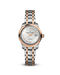 Women's Manero AutoDate Stainless Steel/18k Rose Gold Silver Dial Watch